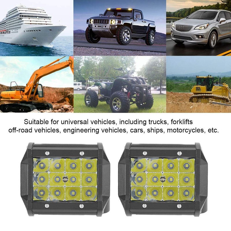 Suuonee LED Work Light, 1 Pair 1V-48V 4inch 4-Row 36W Universal Working Light Bar Driving Lamp for Trucks Forklifts Off Road Vehicles Engineering Vehicles Cars Ships Motorcycles - Image 2